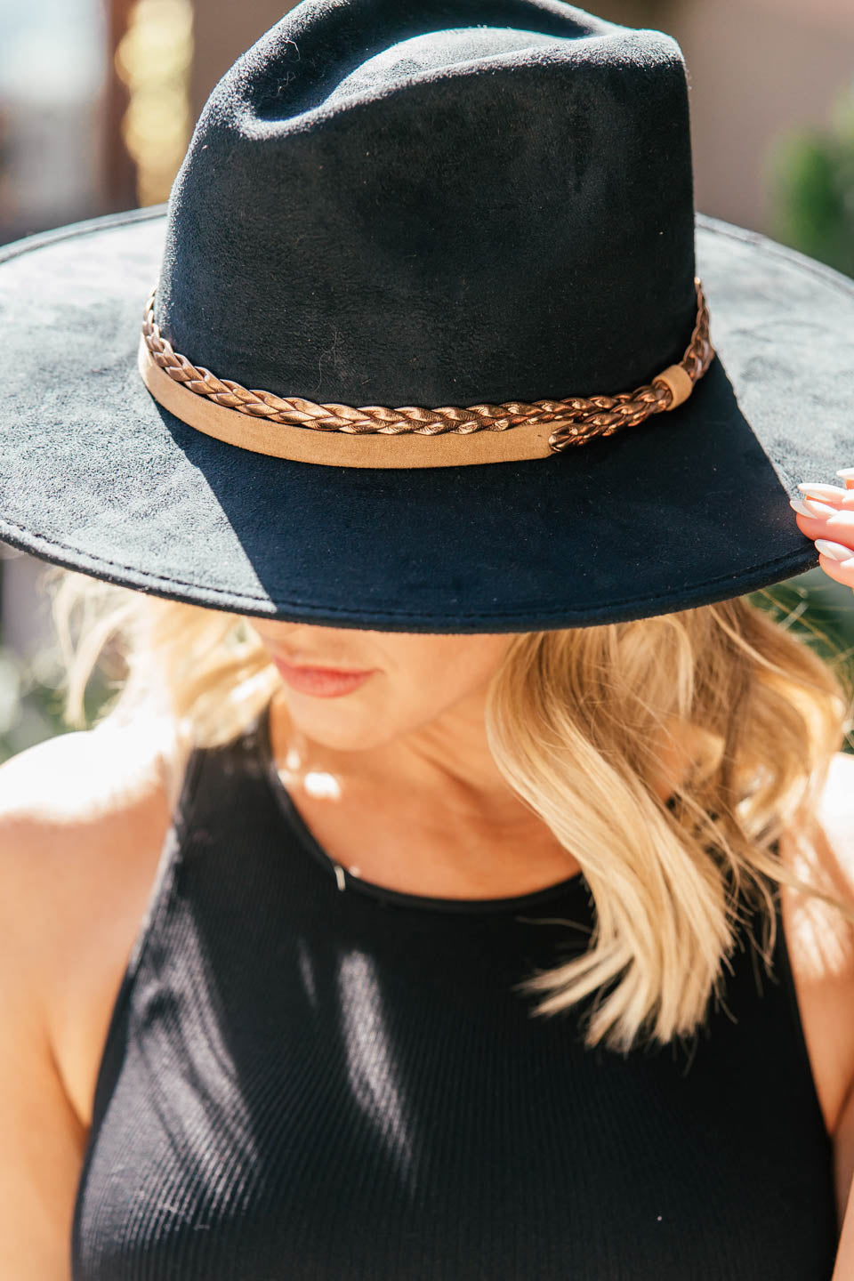 "Joshua" Faux Suede Panama Hat