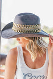 GB ORIGINAL!! The “Beth Dutton” Chain Banded Suede Hat in Grey