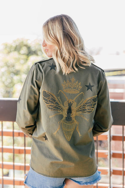 FINAL SALE!! Embellished Bee Shacket