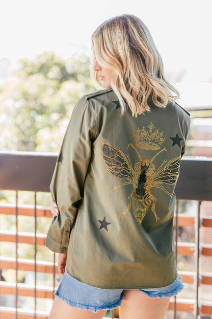 FINAL SALE!! Embellished Bee Shacket