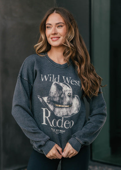 Wild West Rodeo Sweatshirt in Mineral Black