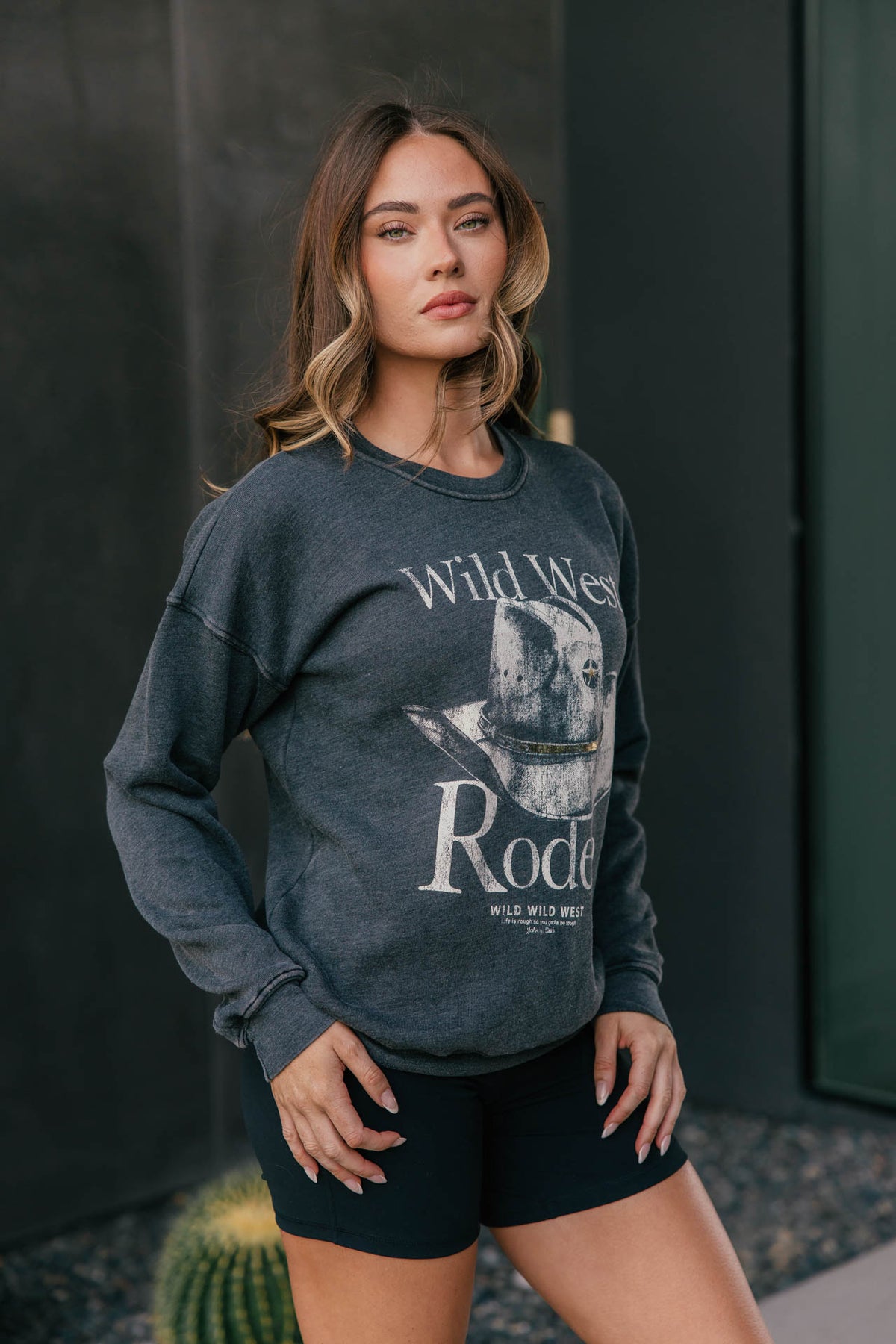 Wild West Rodeo Sweatshirt in Mineral Black