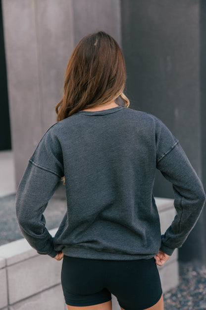 "Merry" Sweatshirt in Mineral Black