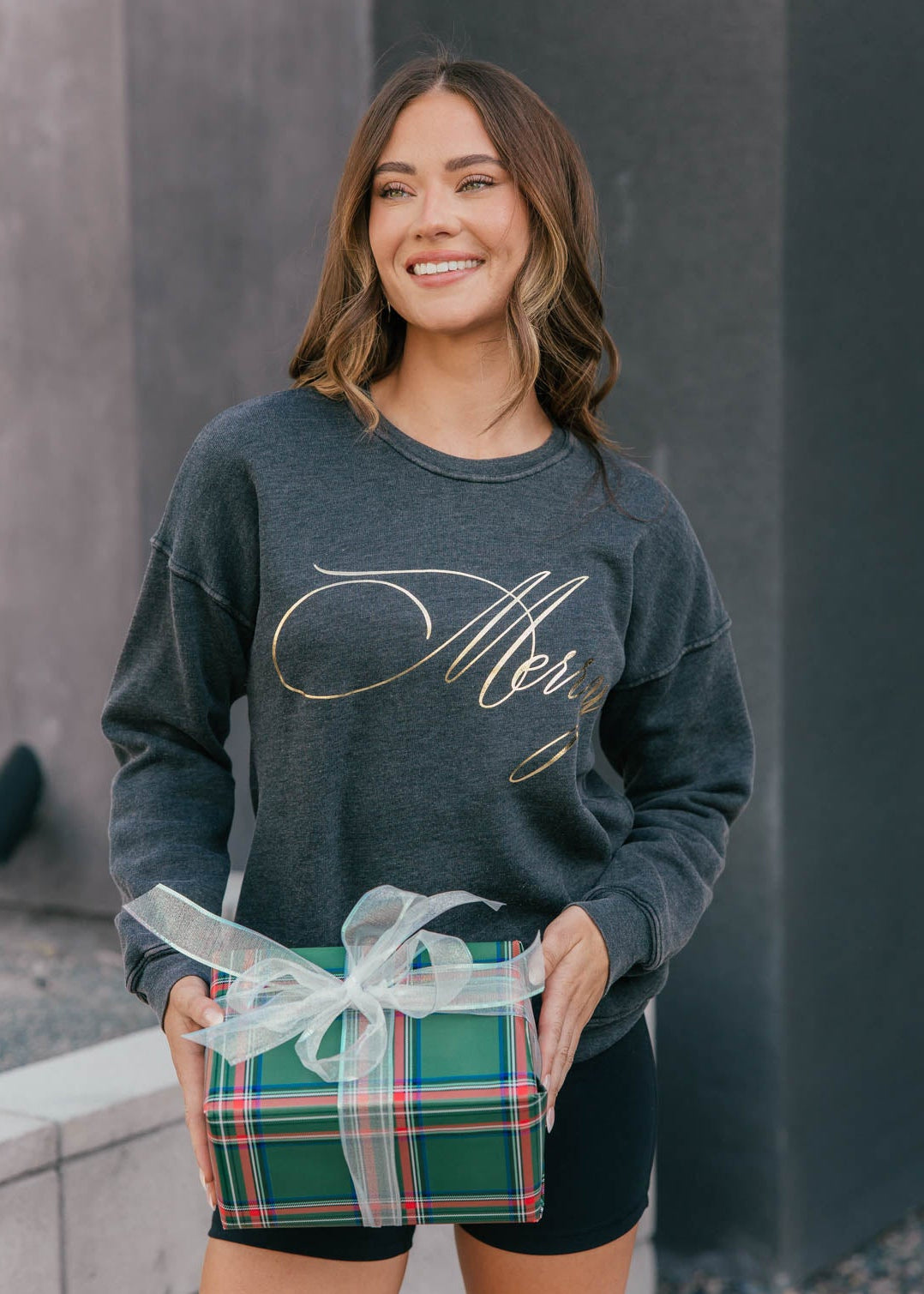"Merry" Sweatshirt in Mineral Black