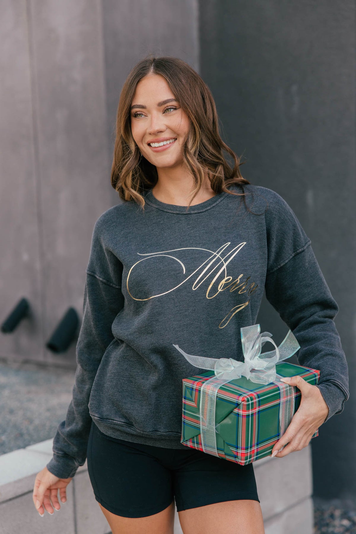 "Merry" Sweatshirt in Mineral Black