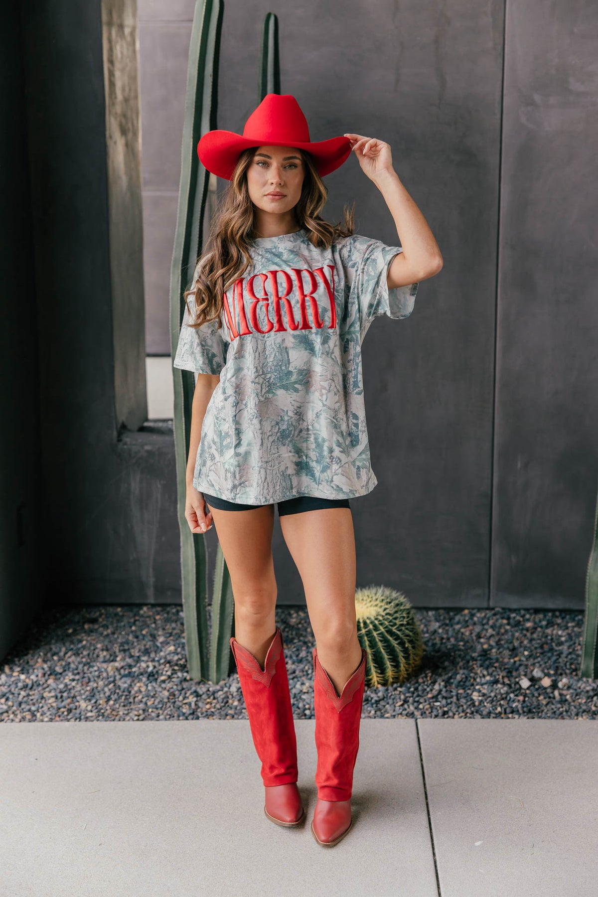 "Merry" Graphic Tee - Camo