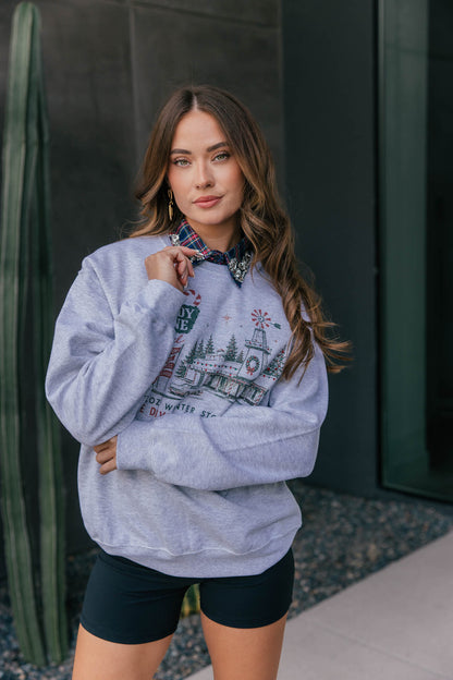 "Candy Cane Motel" Rhinestone Sweatshirt
