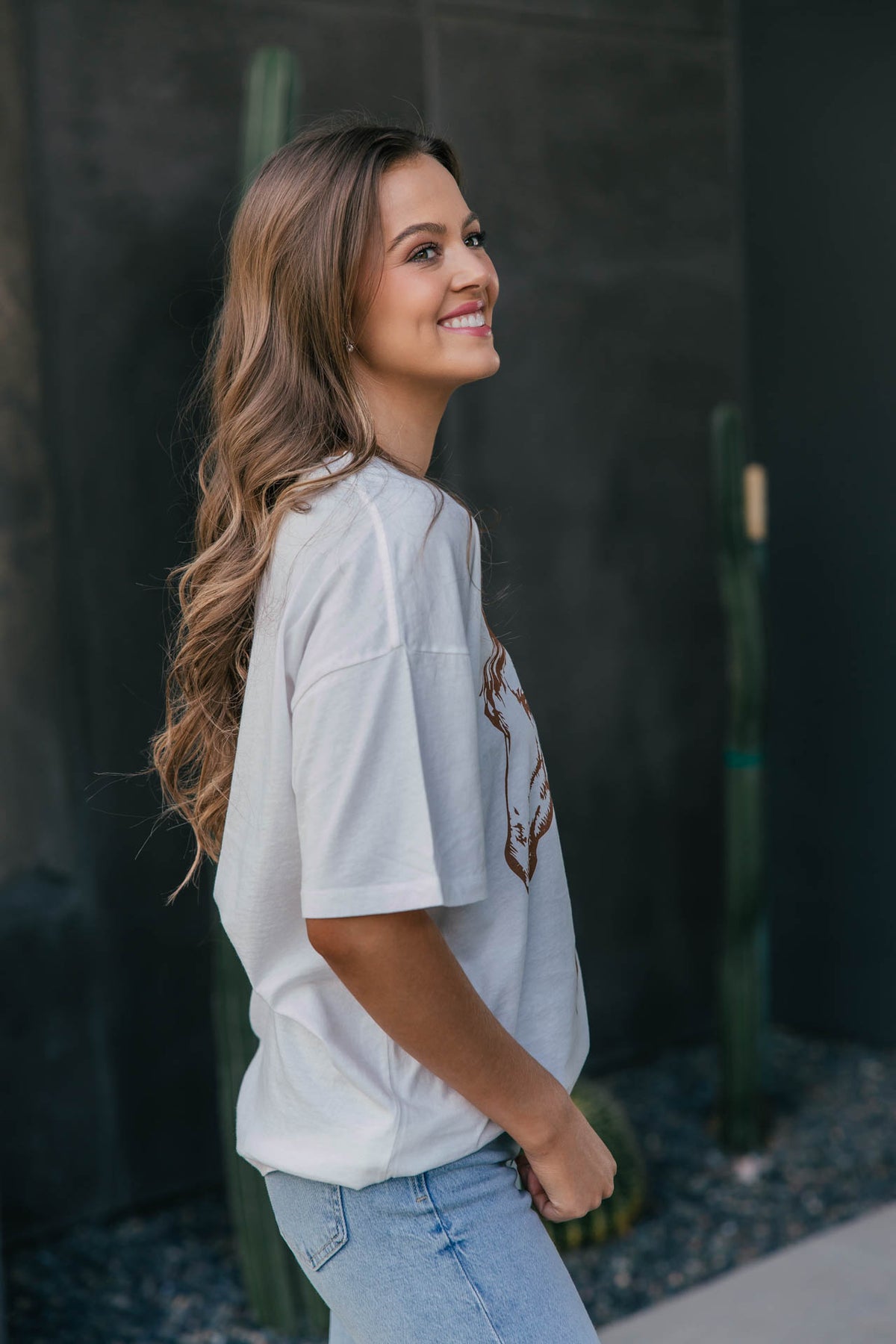 Vintage Horse Graphic Tee - Ivory
