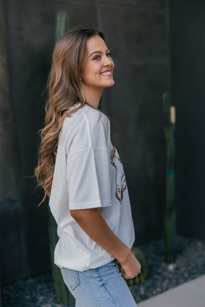 Vintage Horse Graphic Tee - Ivory