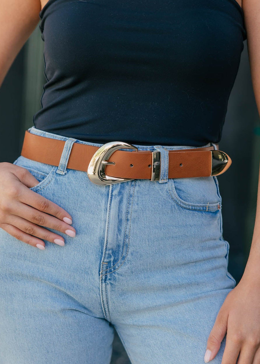 "Everyday Classic" Brown and Gold Belt