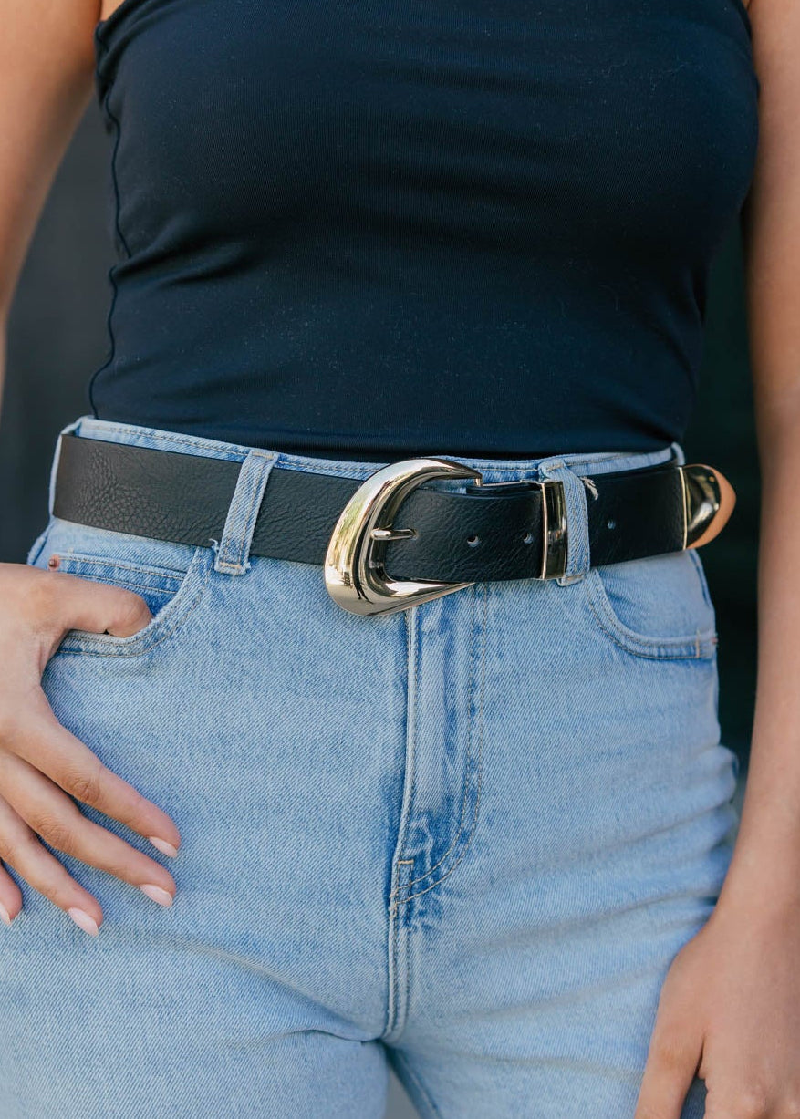 "Everyday Classic" Black and Gold Belt