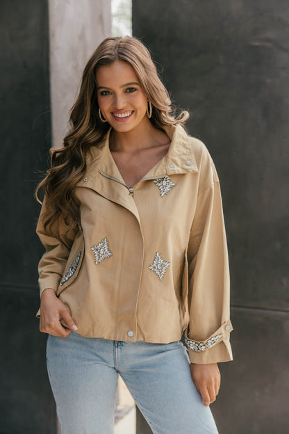 Crystal Embellished Utility Jacket