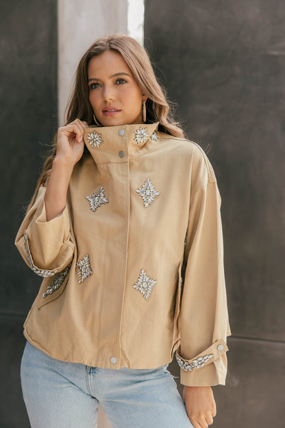 Crystal Embellished Utility Jacket