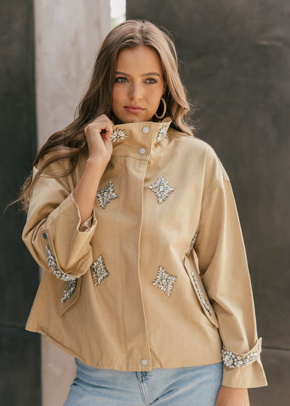 Crystal Embellished Utility Jacket