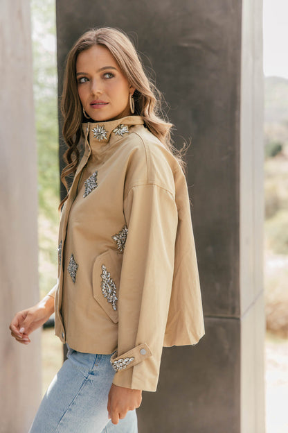Crystal Embellished Utility Jacket
