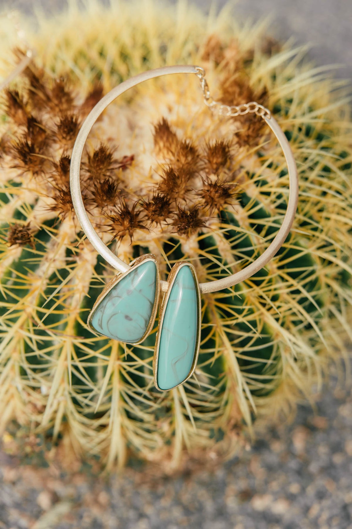 Cabochon Collar Necklace - Turquoise