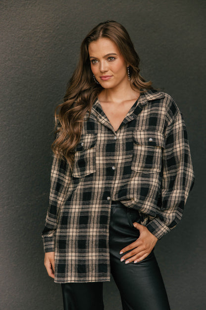 "Heritage" Plaid Button Down in Black
