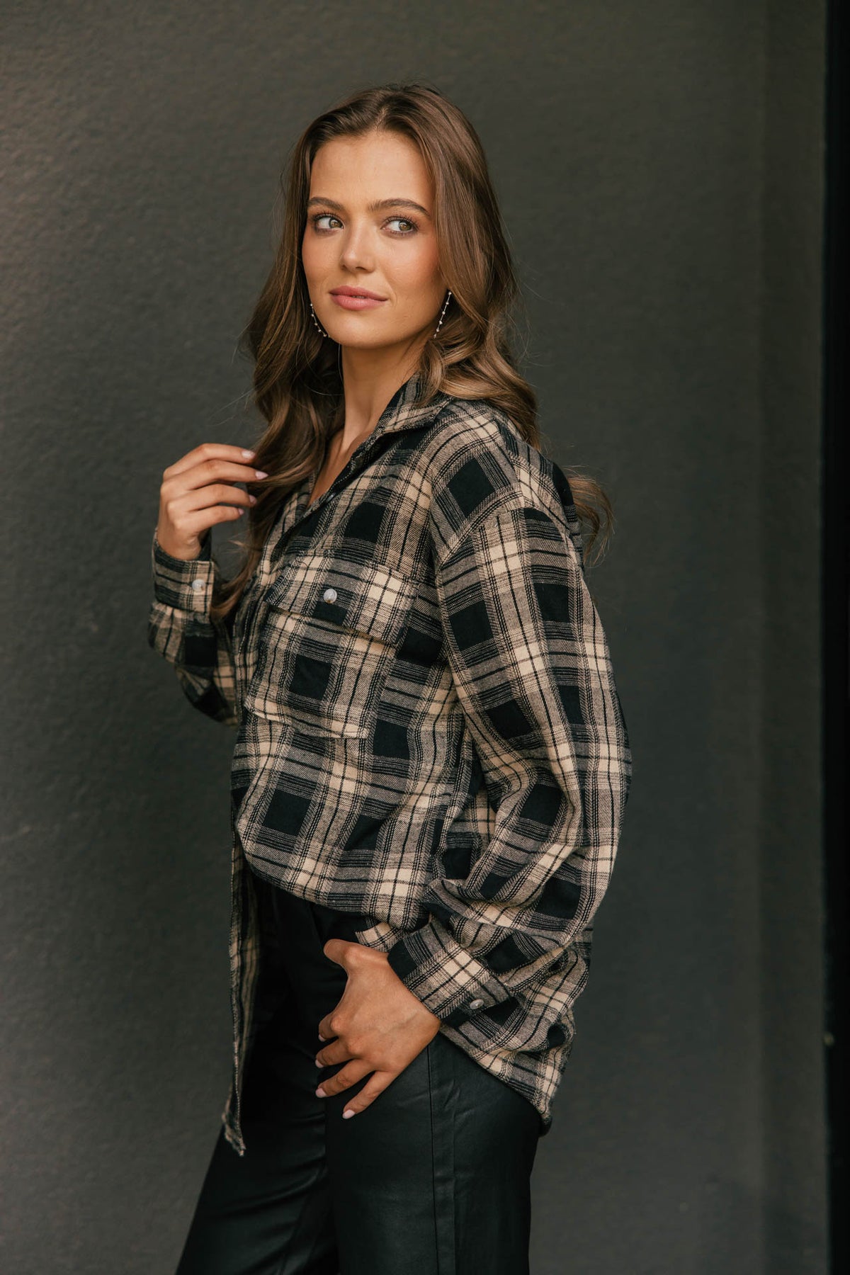"Heritage" Plaid Button Down in Black