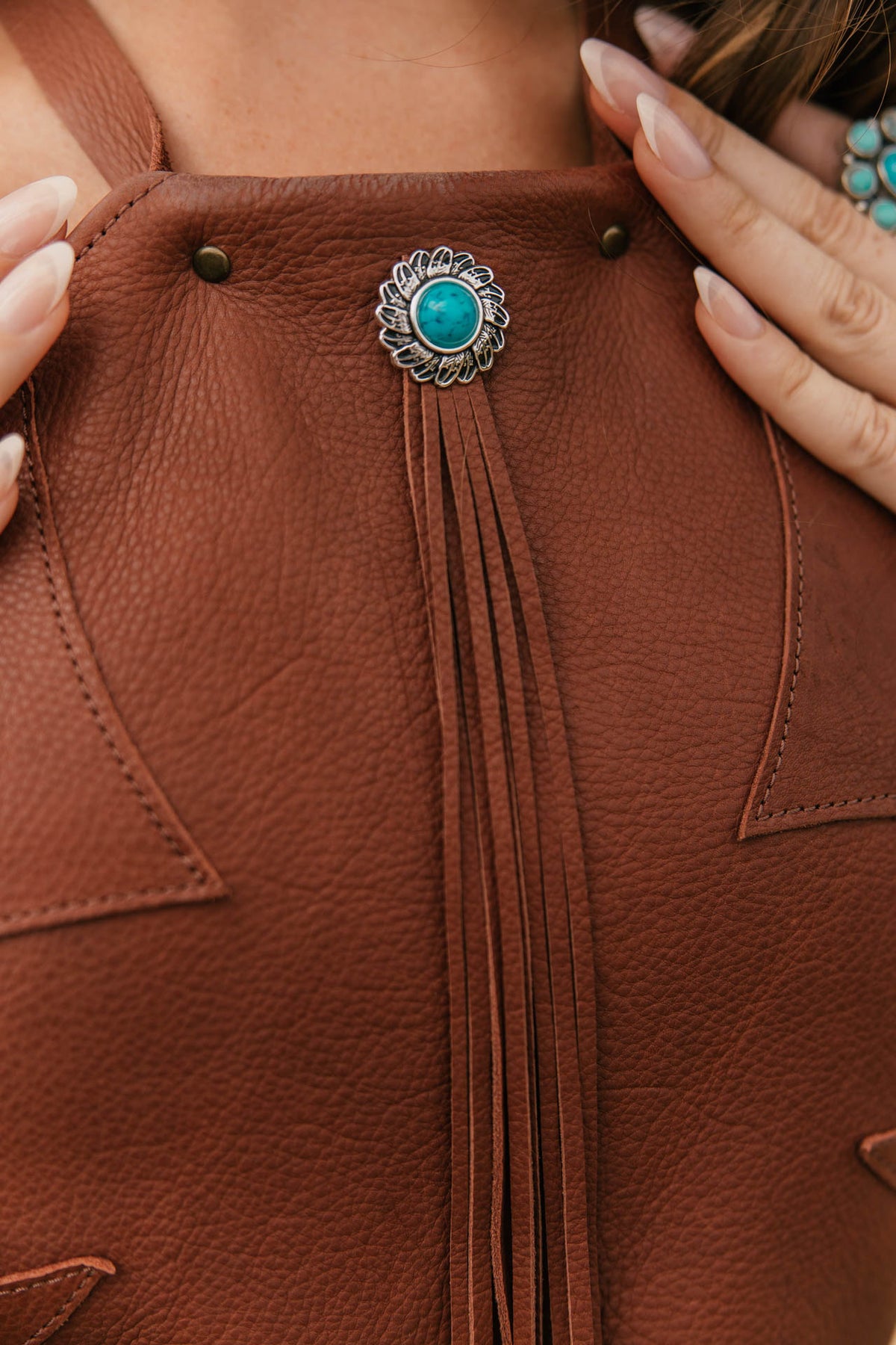 "All That" Leather Halter Top - Brown
