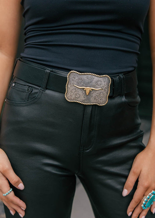 The "Maverick" Western Belt in Black