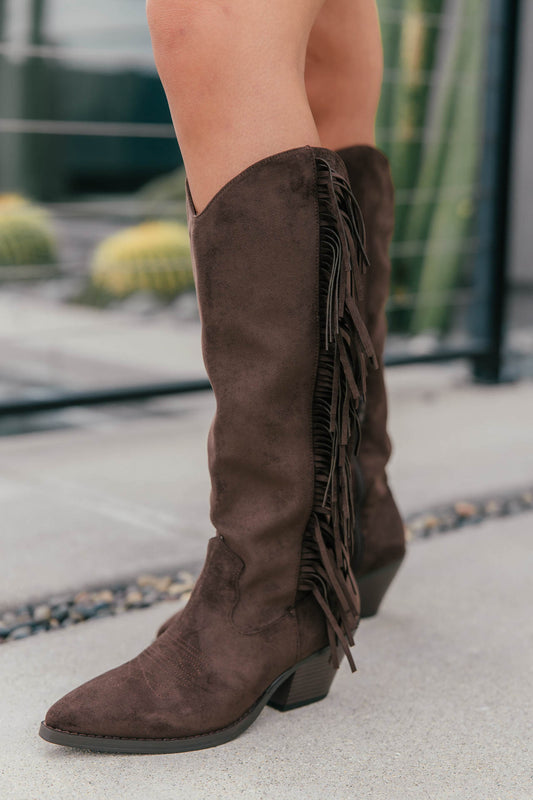 Dixie Fringe Boot in Chocolate