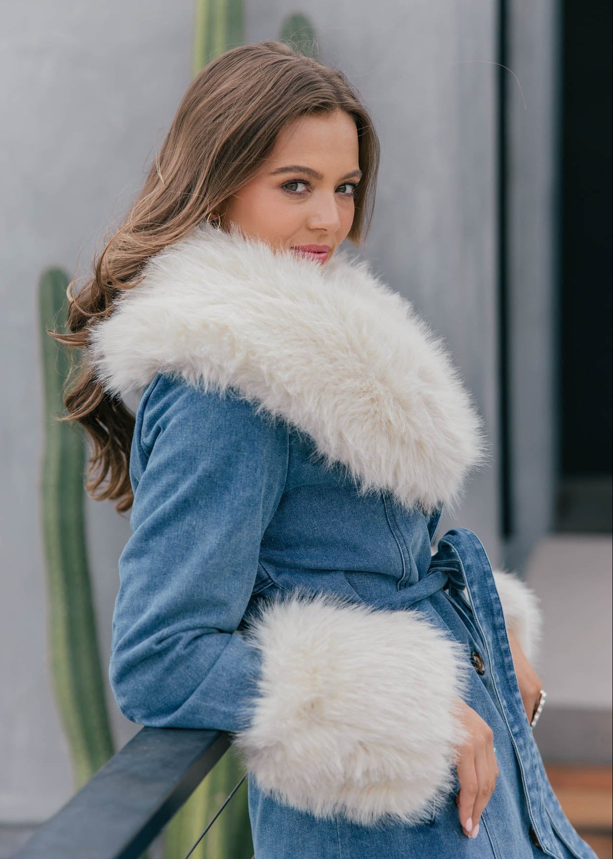 Hudson Denim and Faux Fur Trench Coat