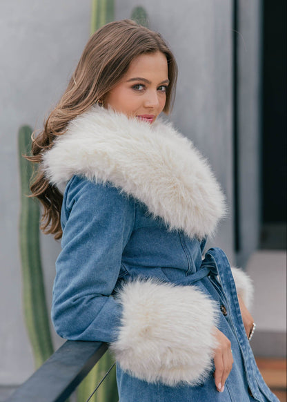 Hudson Denim and Faux Fur Trench Coat