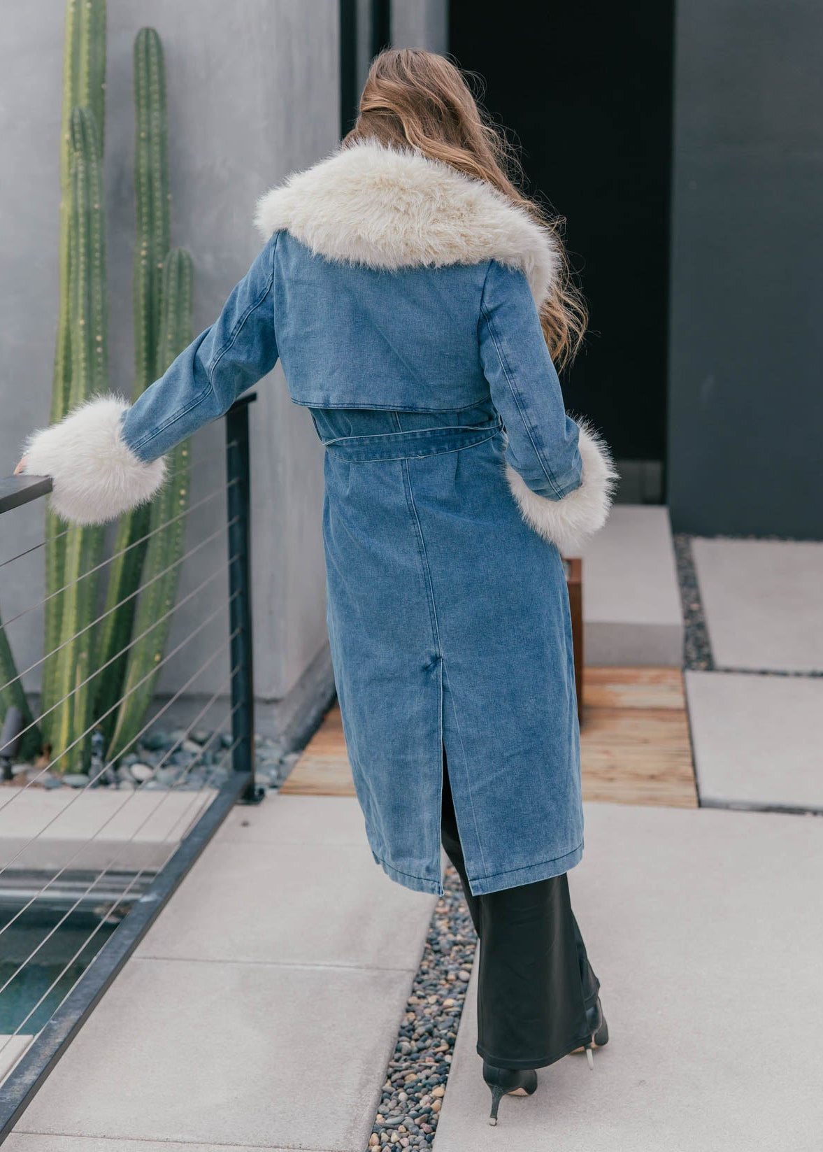 Hudson Denim and Faux Fur Trench Coat