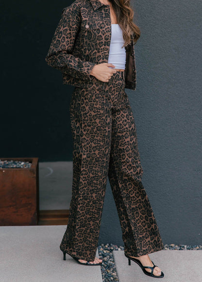 The "Wild Card" Leopard Print Rhinestone Straight Leg Jean