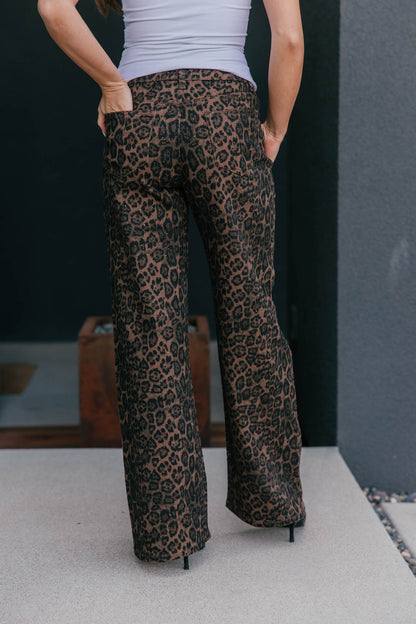 The "Wild Card" Leopard Print Rhinestone Straight Leg Jean