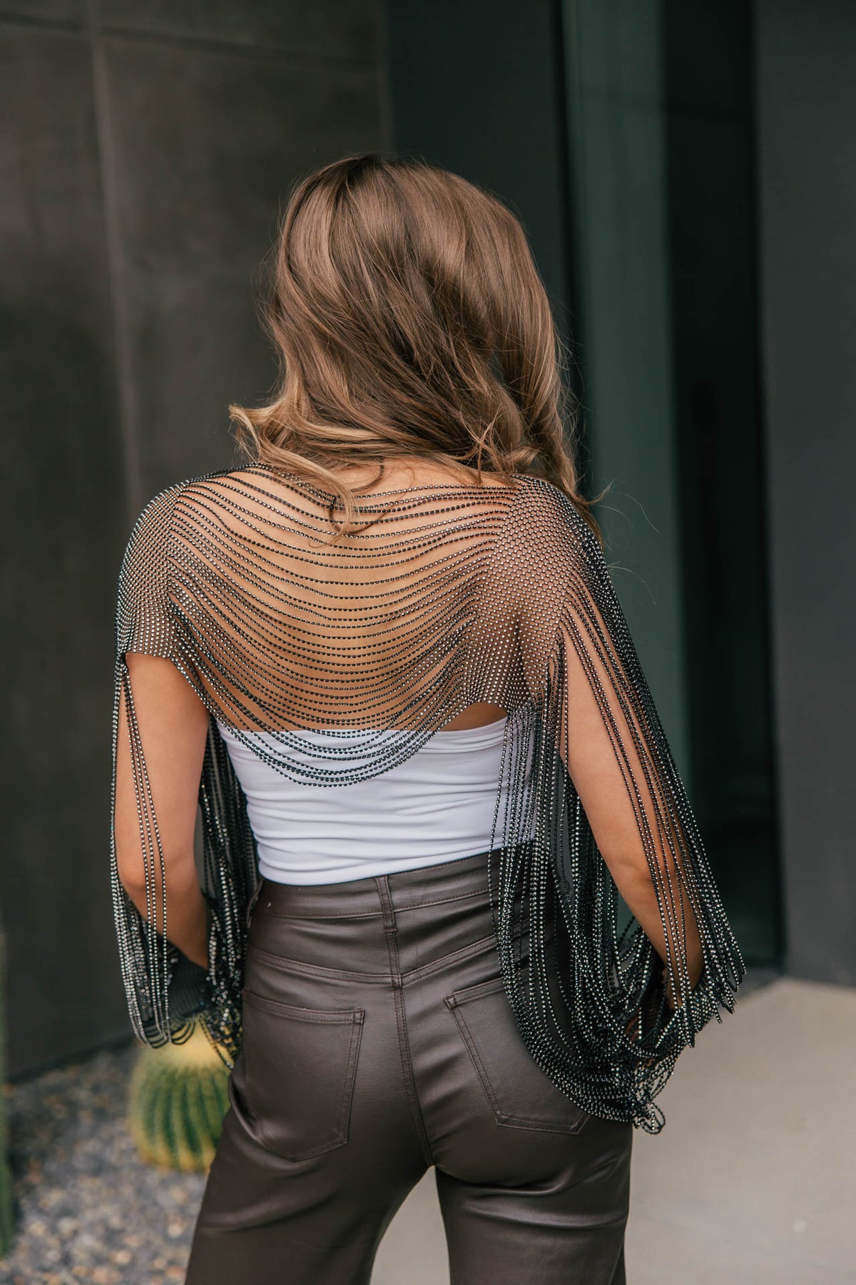 Crystal Drape Mesh Top in 2 Colors