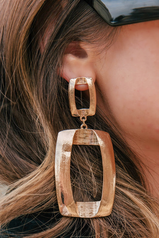 Geometric Statement Earrings - Gold
