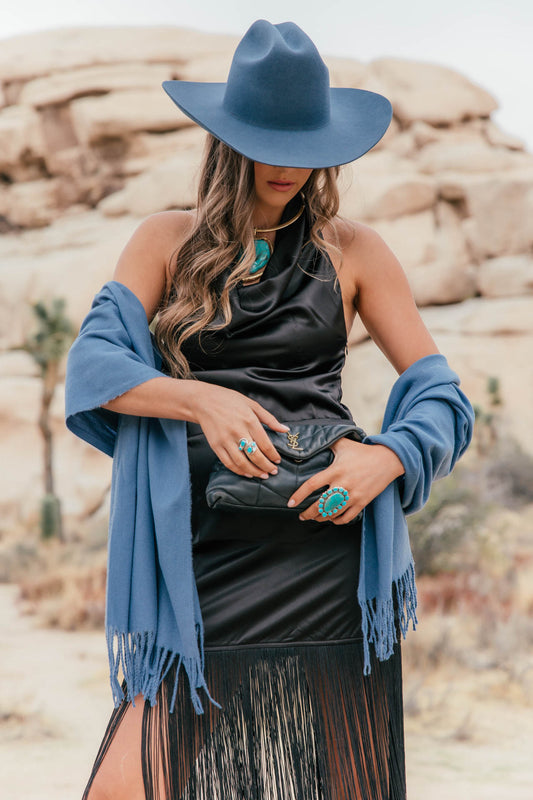 Monroe Halter Neck Fringe Dress