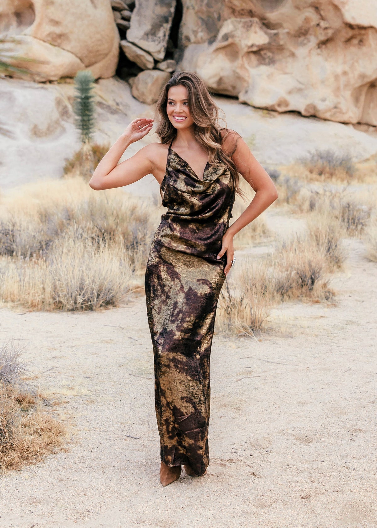 The "Sterling" Cowl Neck Maxi Dress