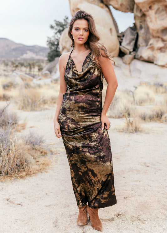 The "Sterling" Cowl Neck Maxi Dress