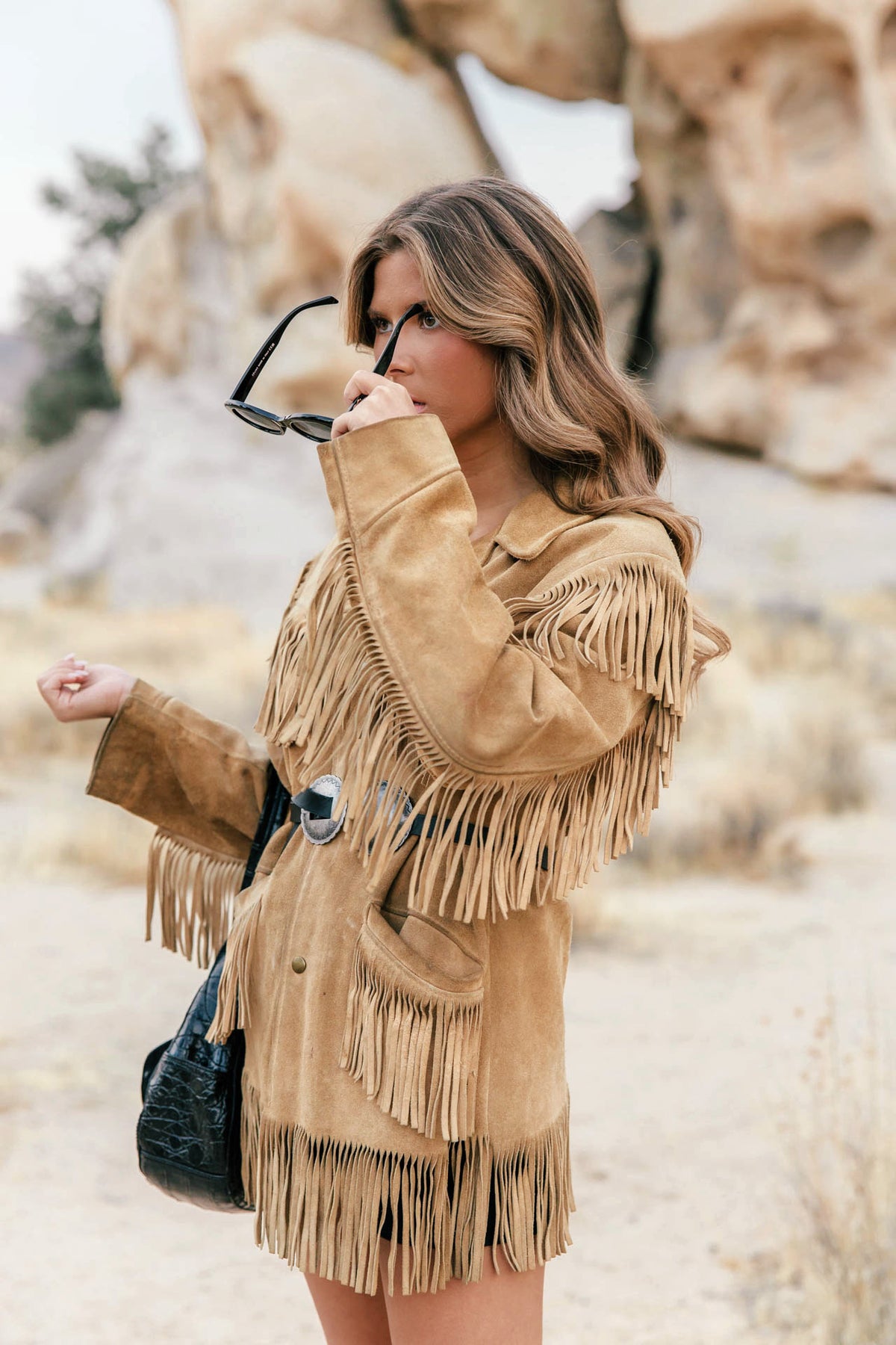 Vintage Tan Suede Fringe Jacket Size Medium