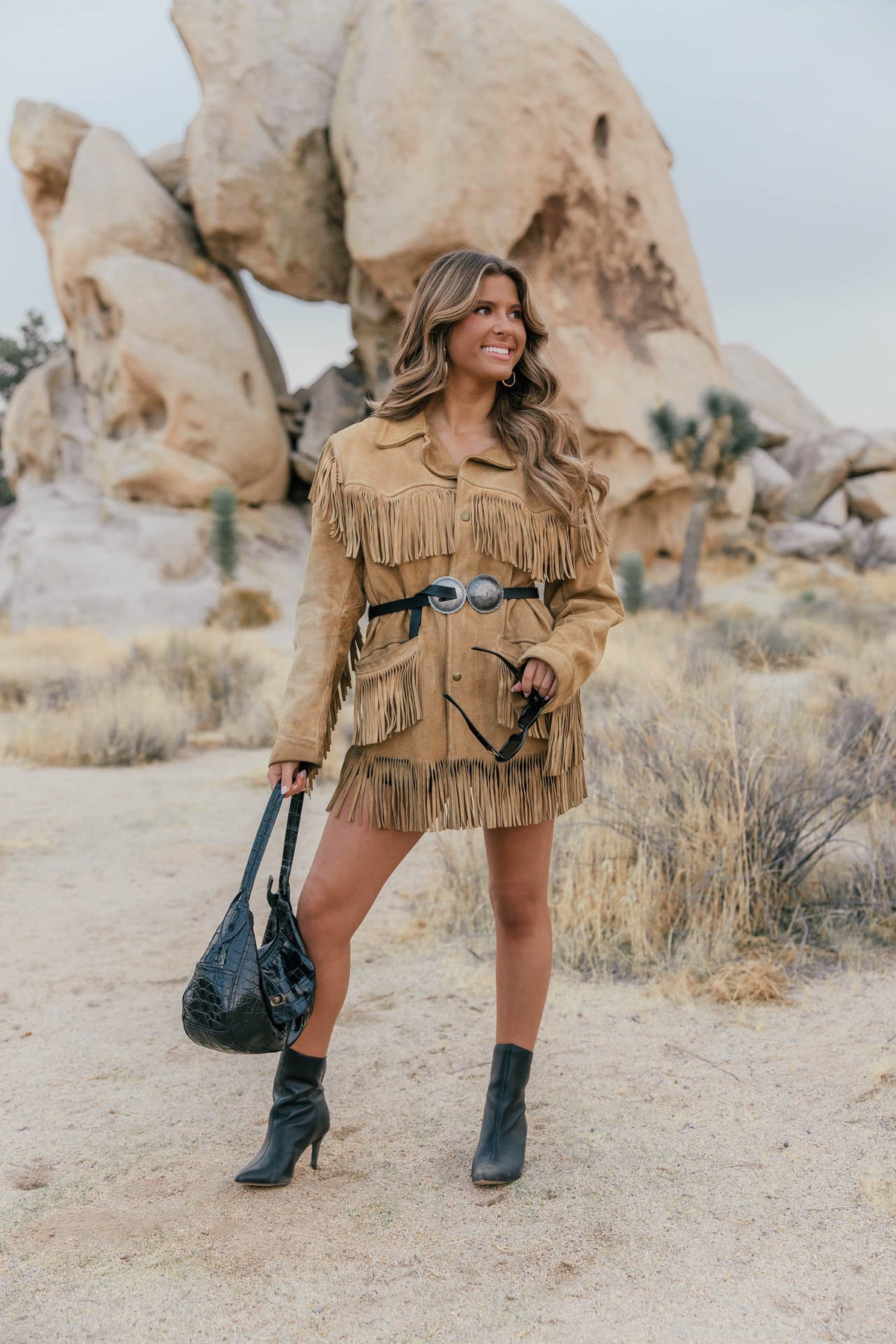 Vintage Tan Suede Fringe Jacket Size Medium