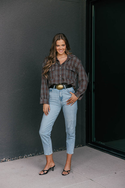 "Heritage" Plaid Button Down in Brown