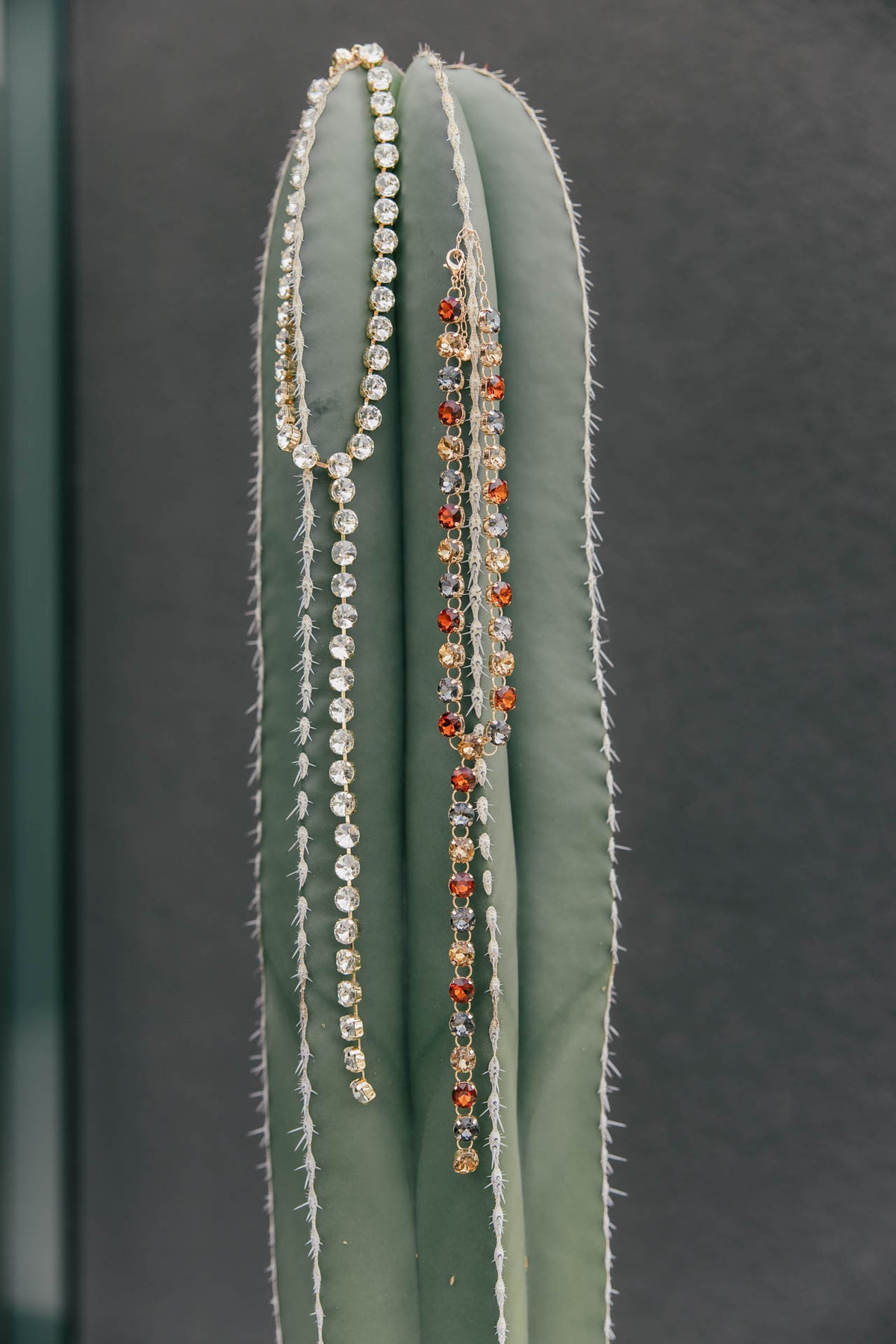 Crystal Lariat Necklace in 2 Colors