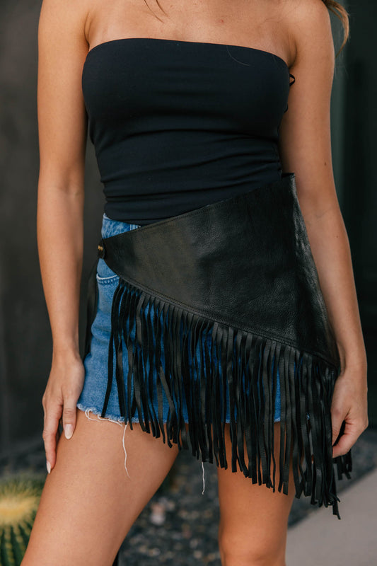 Genuine Leather Fringe Belt