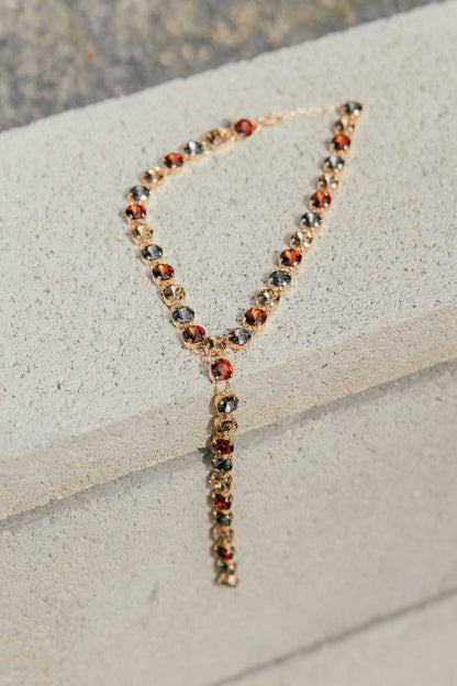 Crystal Lariat Necklace in 2 Colors