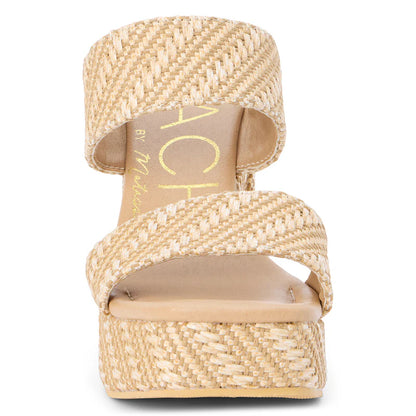 Gem Platform Heel in Nude Raffia