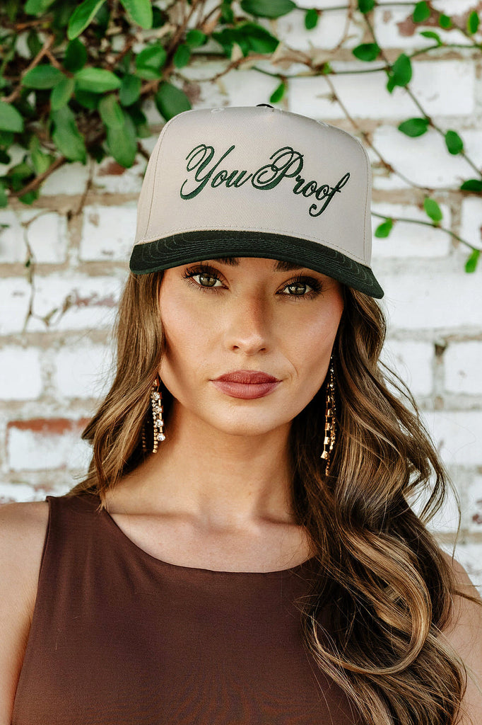 NEW!! "You..." Trucker Hat in Khaki/Green