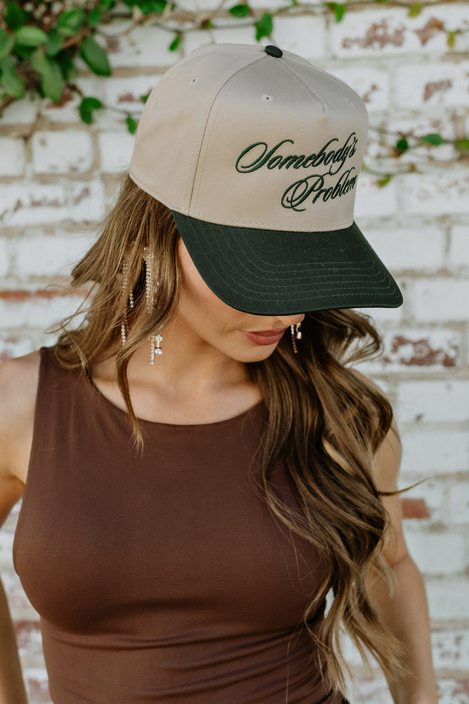 NEW!! "Somebody's..." Trucker Hat in Khaki/Green