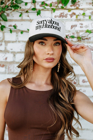 NEW!! Sorry About My Husband Vintage Trucker Hat