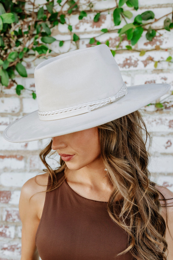 NEW!! The "Joshua" Faux Suede Panama Hat in Cream