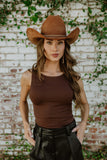 NEW!! The Kenny Faux Suede Cowboy Hat in Camel