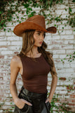 NEW!! The Kenny Faux Suede Cowboy Hat in Camel