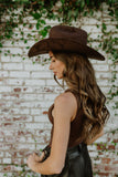 NEW!! The "Dolly" Faux Suede Cowboy Hat in Brown