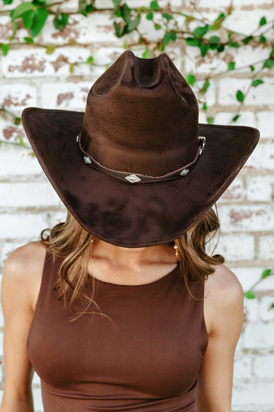 NEW!! The "Dolly" Faux Suede Cowboy Hat in Brown